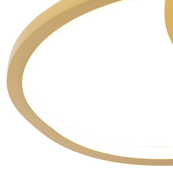 Stropné svietidlo zlaté 45 cm vrátane LED 3-stupňové stmievateľné - Rowin