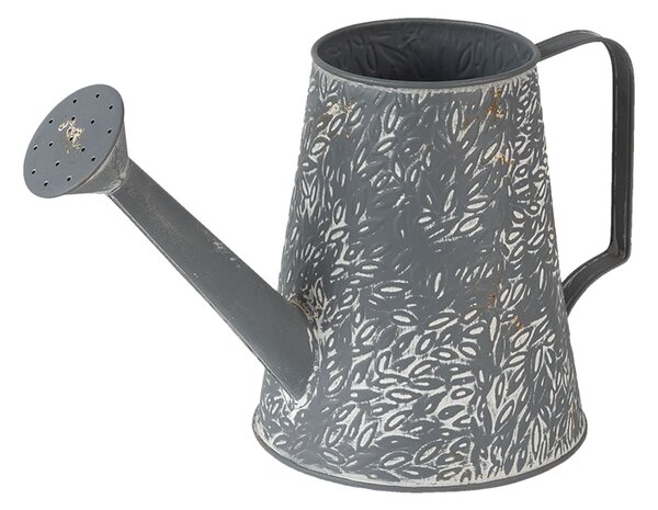 Šedo béžová plechová dekoratívna kanva - 14 * 14 * 17 cm - Clayre & Eef