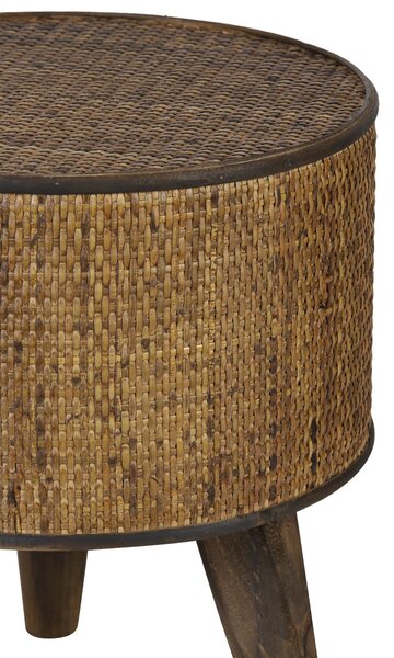 Hnedý drevený odkladací stolík Canya - Ø 35*39 cm - Light & Living