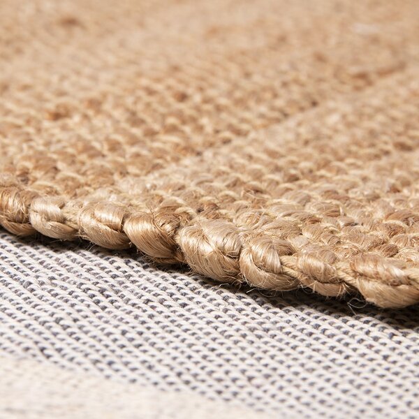 Prírodné guľatý konopný koberec Hemp - Ø 250cm - HKLIVING