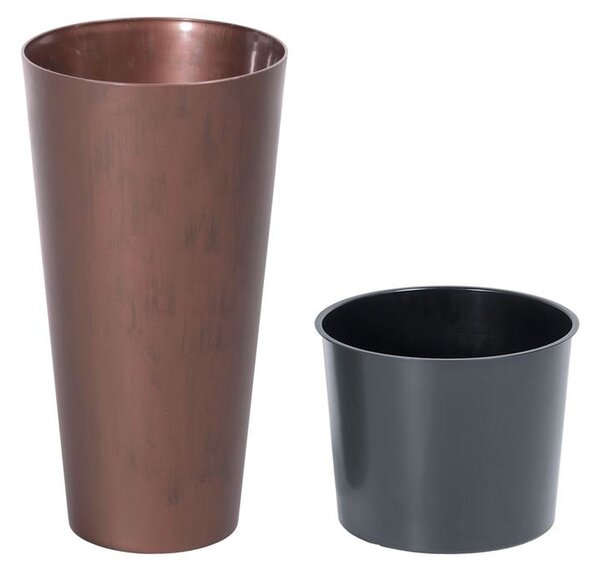 Kvetináč TUBUS Slim Corten 250x476 mm, medený, vložka