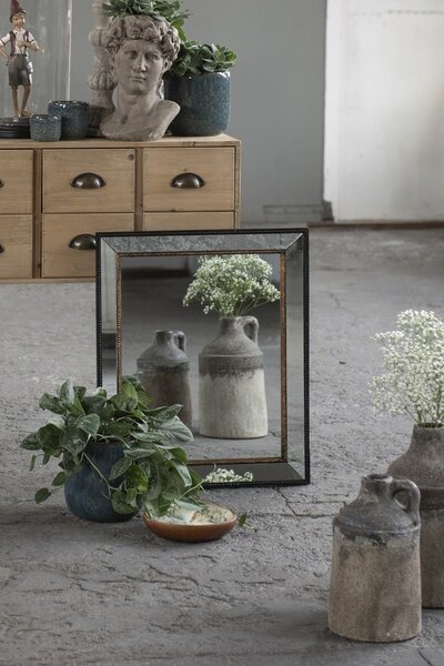 Hnedá drevená dekoratívne miska s maľbou Elis - Ø 16*4 cm - Clayre & Eef