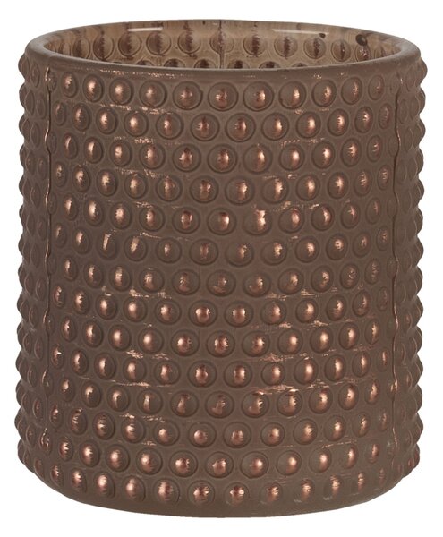 Hnedý sklenený svietnik Inna M - Ø 8 * 9 cm - Clayre & Eef