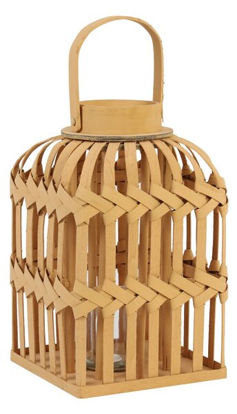Svetlo hnedá prepletaná lampáš Talia - 22 * ​​22 * ​​36 cm - Light & Living