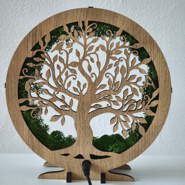 Drevená LED lampa Strom života – stmievateľná dekorácia na stôl I SENTOP LED0574-OAK-HALIFAX