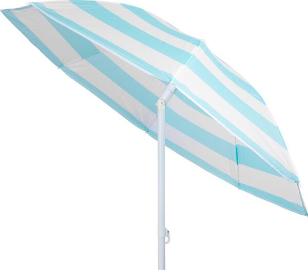 Slnečník DALIA 180 cm, 32/32 mm, s naklápacím kĺbom, tyrkysovo-biely, plážový