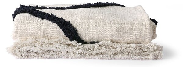 Krémový pléd / prehoz s strapcami Tufted - 130 * 170 cm - HKLIVING