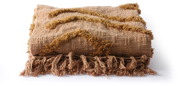Hnedý pléd / prehoz s strapcami Fringe - 130 * 170 cm - HKLIVING