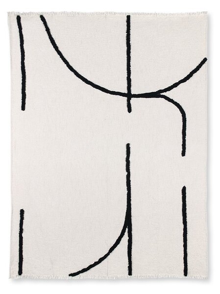 Krémový pléd / prehoz s strapcami Tufted - 130 * 170 cm - HKLIVING