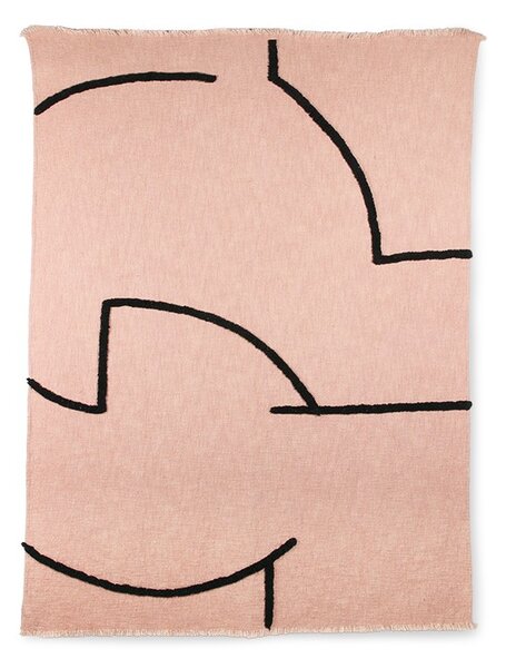 Púdrový pléd / prehoz so strapcami Tufted lines - 130 * 170 cm - HKLIVING