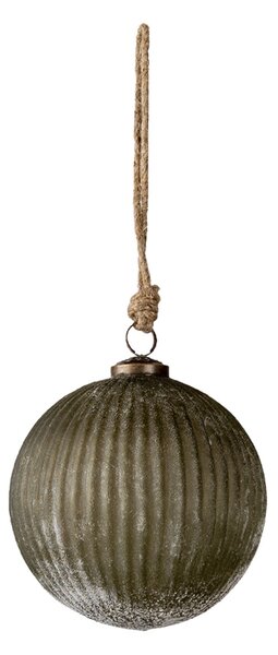Hnedá vianočné gule sa rebrovaním M - Ø 13 * 13 cm - Clayre & Eef