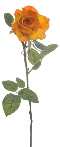 Dekorácie umelá oranžová ruže Alice - 9 * 7 * 71 cm - J-Line by Jolipa
