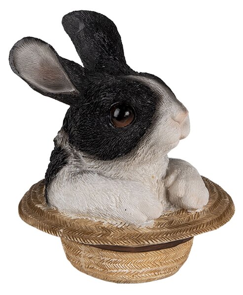 Dekoratívne soška králika v klobúku - 12 * 12 * 14 cm - Clayre & Eef