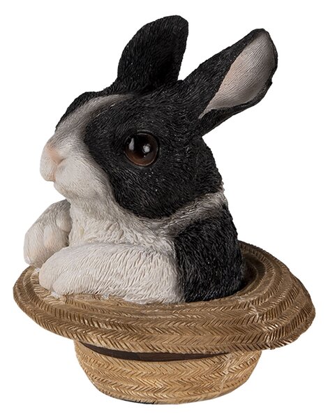 Dekoratívne soška králika v klobúku - 12 * 12 * 14 cm - Clayre & Eef