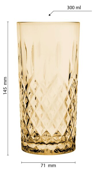 Sklenená nápojová pohárik Water Yellow M - 300 ml - Clayre & Eef