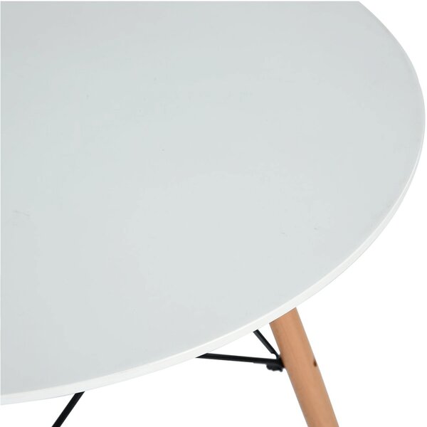 Kondela Jedálenský stôl, biela matná/buk, priemer 120 cm, DEMIN NEW