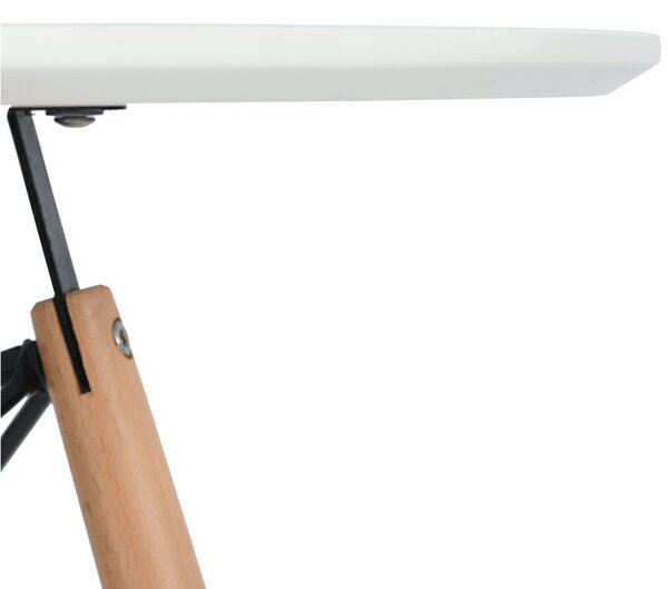 Kondela Jedálenský stôl, biela matná/buk, priemer 120 cm, DEMIN NEW