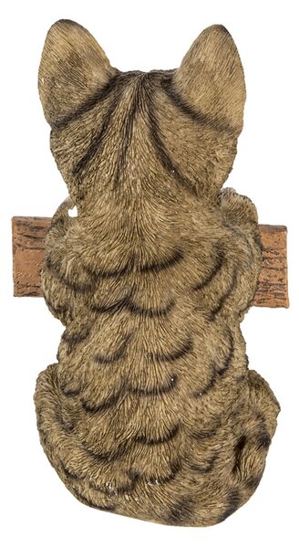 Dekoratívne soška mačky s ceduľkou Welcome - 12 * 9 * 19 cm - Clayre & Eef