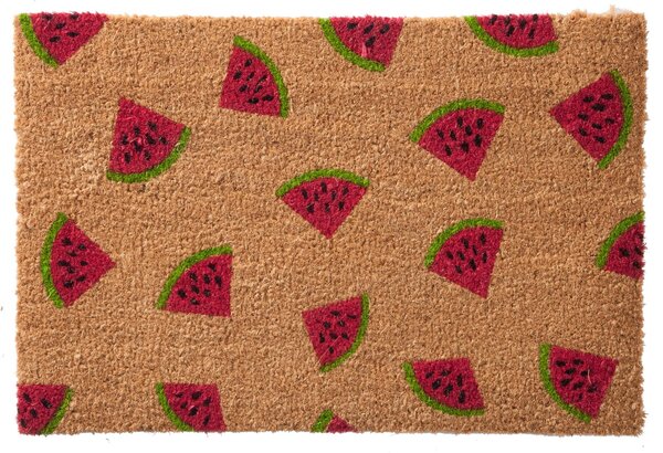 Rohožka z kokosových vlákien s motívom melónu - 60 * 40 * 1,5 cm - J-Line by Jolipa