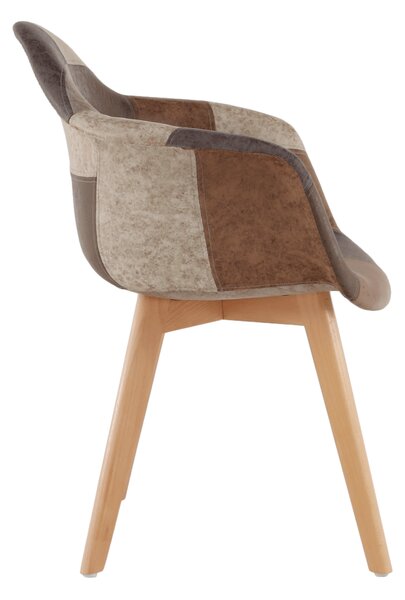 KONDELA Dizajnové kreslo, patchwork/buk, TERST