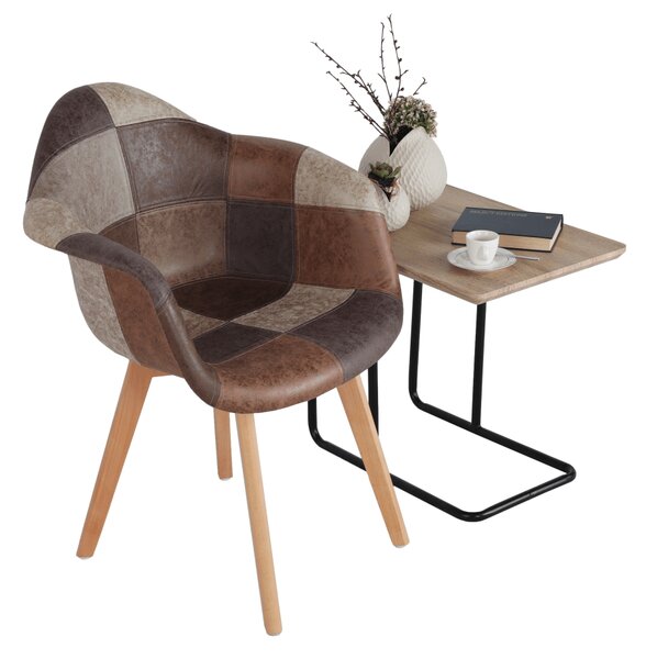 KONDELA Dizajnové kreslo, patchwork/buk, TERST