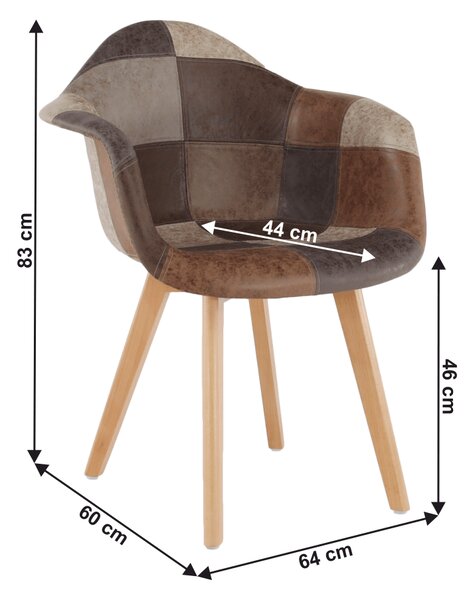 KONDELA Dizajnové kreslo, patchwork/buk, TERST
