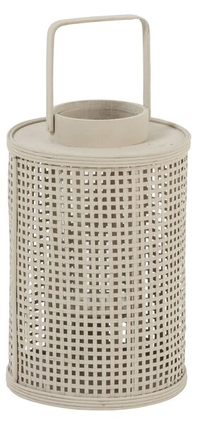Béžová bambusová lampáš Bamboo Grid - Ø 23 * 35 cm - J-Line by Jolipa