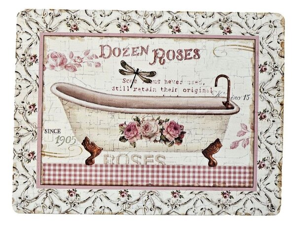 Nástenná kovová ceduľa Dozen Roses - 25 * 33 cm - Ostatní