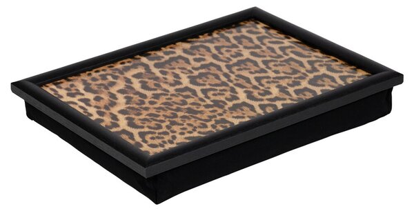 Podnos na nohy Leopard v čiernom ráme - 43*33*7cm - Mars & More