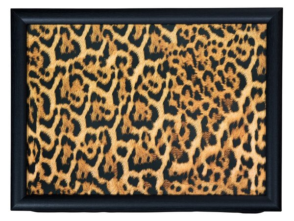 Podnos na nohy Leopard v čiernom ráme - 43*33*7cm - Mars & More
