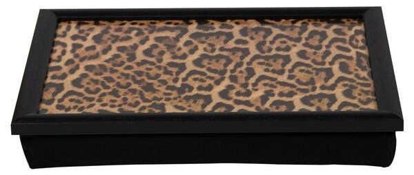 Podnos na nohy Leopard v čiernom ráme - 43*33*7cm - Mars & More