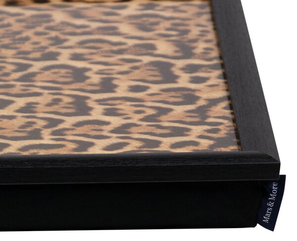 Podnos na nohy Leopard v čiernom ráme - 43*33*7cm - Mars & More