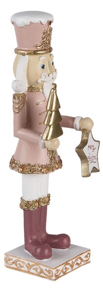 Dekoratívne soška Louskáčka s ceduľkou Merry Christmas - 9 * 7 * 22 cm - Clayre & Eef