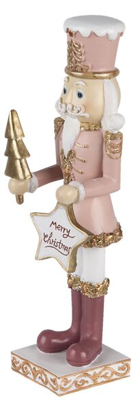 Dekoratívne soška Louskáčka s ceduľkou Merry Christmas - 9 * 7 * 22 cm - Clayre & Eef