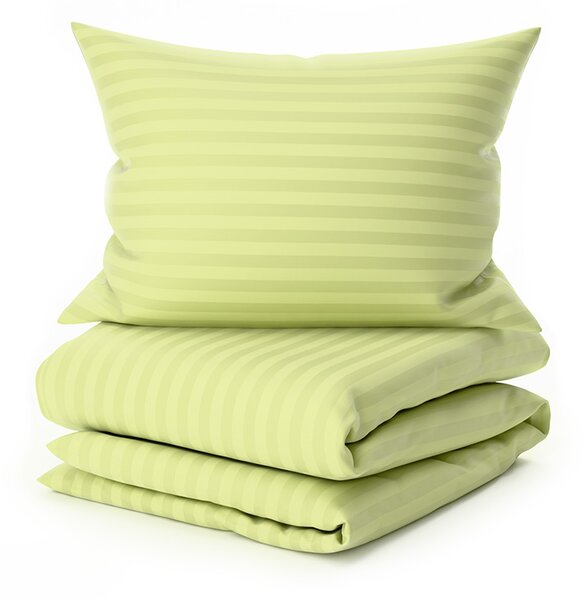 Hotelové obliečky z mikrovlákna JASMINE pistáciové - prúžok 2 cm Rozmer obliečky: 70 x 90 cm | 140 x 220 cm