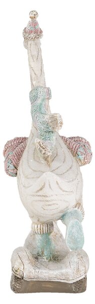 Dekoratívne soška husi so šálom na kolobežke - 14 * 6 * 19 cm - Clayre & Eef