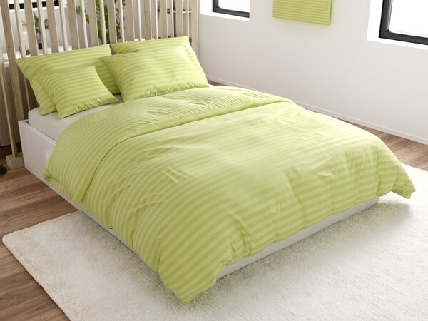 Hotelové obliečky z mikrovlákna JASMINE pistáciové - prúžok 2 cm Rozmer obliečky: 70 x 90 cm | 140 x 220 cm
