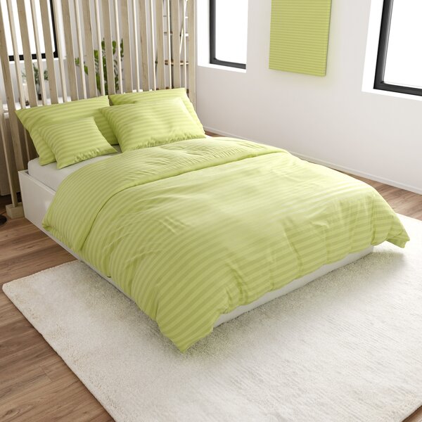Hotelové obliečky z mikrovlákna JASMINE pistáciové - prúžok 2 cm Rozmer obliečky: 70 x 90 cm | 140 x 220 cm