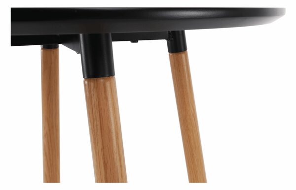 KONDELA Barový stôl, čierna/dub, priemer 60 cm, IMAM