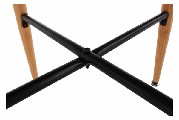 KONDELA Barový stôl, čierna/dub, priemer 60 cm, IMAM