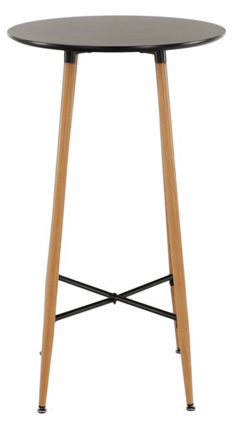 KONDELA Barový stôl, čierna/dub, priemer 60 cm, IMAM