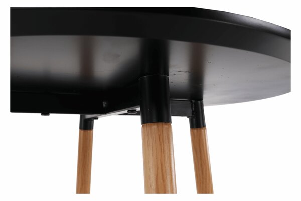 KONDELA Barový stôl, čierna/dub, priemer 60 cm, IMAM