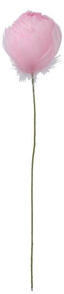 Dekorácie ružová kvetina tulipán z pierok - Ø12 * 38cm - J-Line by Jolipa
