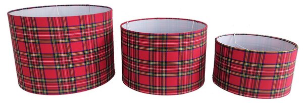 3 ks tienidlá červeno zelená Tartan (25,30,35 cm) - 35 * 35 * H25 / 30 * 30 * h20 / 25 * 25 * h15cm - Mars & More
