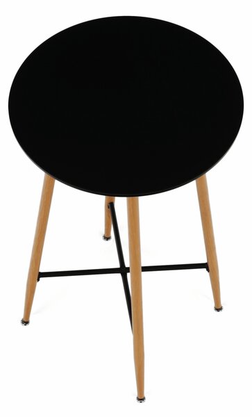 KONDELA Barový stôl, čierna/dub, priemer 60 cm, IMAM