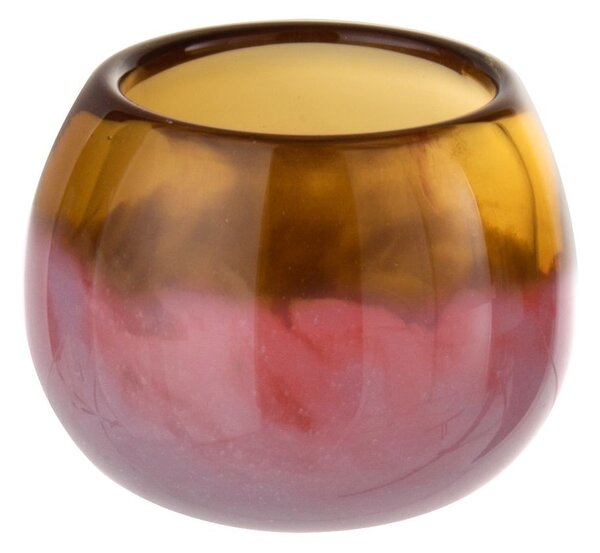 Okrová-ružová sklenená váza Vaňa ball - Ø8 * 7 cm - J-Line by Jolipa