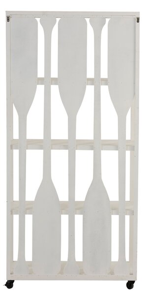 Biely drevený policový regál s pádlami Paddles - 80 * 35 * 172 cm - J-Line by Jolipa