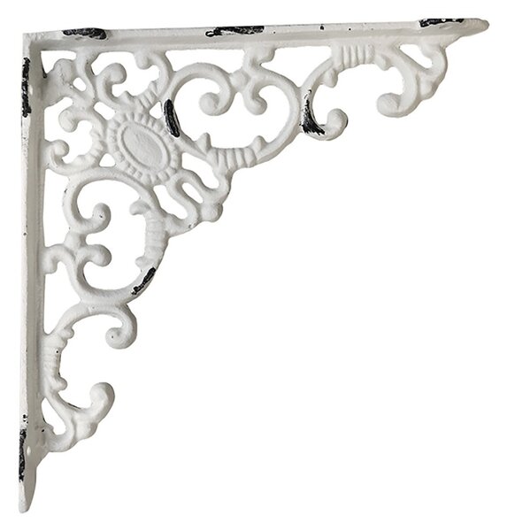 Krémová litinová konzola s ornamentom -20*19 cm - Chic Antique