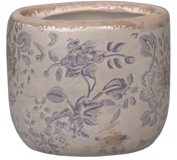 Keramický kvetináč s popraskáním Melun - Ø8*7cm - Chic Antique