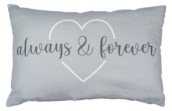 Šedý obdĺžnikový bavlnený vankúš Always and Forever - 40 * 12 * 60cm - Mars & More